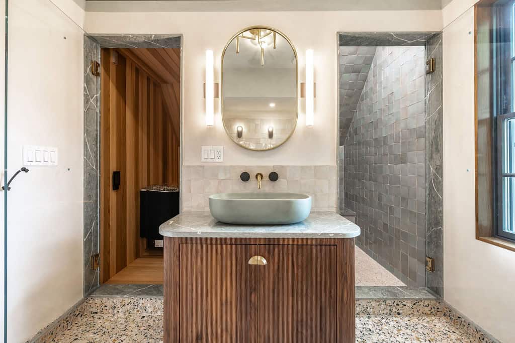Cutler Building & Remodeling, Wellesley Massachusetts carriage house renovations, kitchen remodel, bathroom remodel, sauna, cold plunge, custom cabinetry